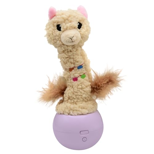 Catstages Electronic Dancing Llama Interactive Cat Toy, Wobbles and Plays Music, Battery Powered, Plush, White - color: Dancing Llama