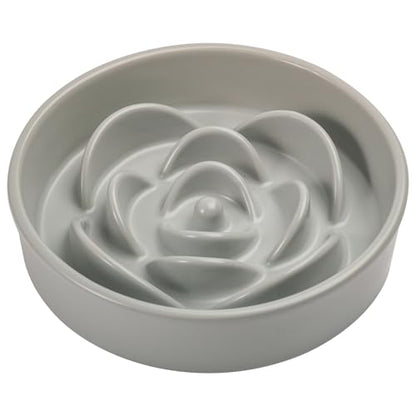 8.26 in Grey Dog Bowl Slow Feeder Ceramic for Medium and Large Breed,Pet Feeding Dog Food Water Dish Heavy Weighted,Puppy Bowl for Fast Eaters,Puzzle Slow Eating Dish Modern Maze - color: Upgraded Grey Slow Feeder