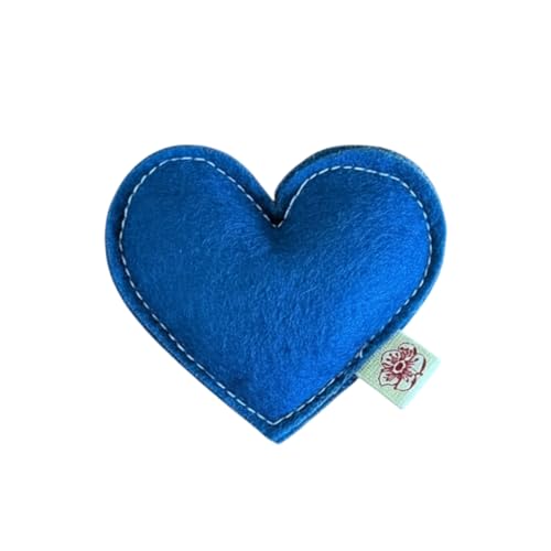 Catnip Toy – Heart Shape, Organic Catnip, 100% Wool Felt, Grown & Made in The USA - Blue - color: Blue, size: 1 pack