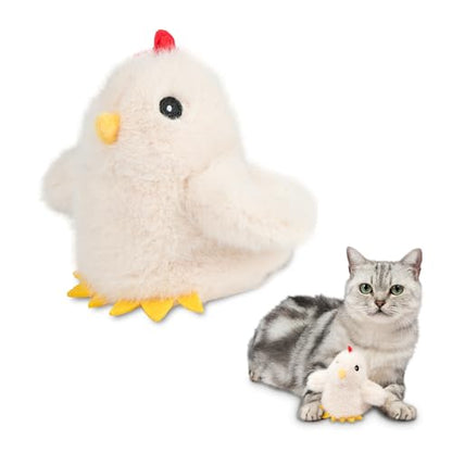 Catify Best Pet Supplies Flapping Duckling, Chick & Bird Cat Toy - Motion-Activated Wings, Realistic Chirps, Catnip-Infused Plush, USB-Rechargeable, Indoor Cats & Kittens, Self-Play Enrichment - Beige - color: Flapping Chick Beige
