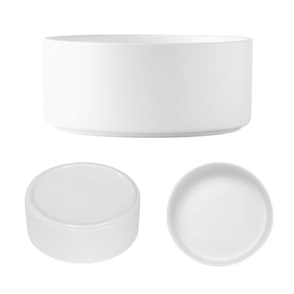 YINGFAN Dog Bowls Heavy Duty Ceramic Dog Bowls Non-Slip Ceramic Basic Bowl for Dogs (28 oz) - color: White