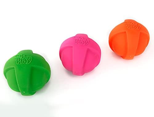 Hartz DuraPlay Ball Squeaky Latex Dog Toy, Neon Green, Neon Pink & Neon Orange, Large 3 Count Pack - size: 3 Count, style: Large Ball