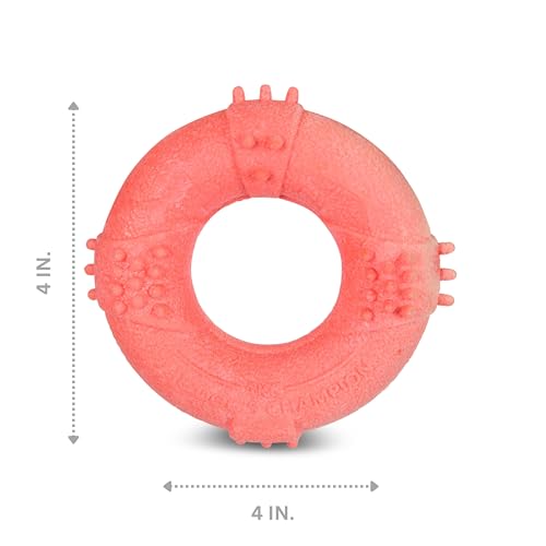 AKC Sport TPR Toys for Aggressive Chewers – Durable Rope Frisbee, Foam Ring & Spiked Football – Vanilla Scented, Great for Heavy Chewers - color: Ring