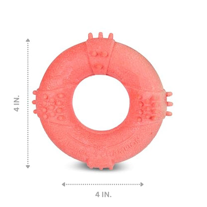 AKC Sport TPR Toys for Aggressive Chewers – Durable Rope Frisbee, Foam Ring & Spiked Football – Vanilla Scented, Great for Heavy Chewers - color: Ring