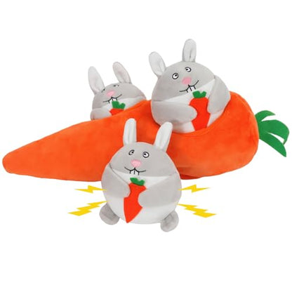 Hide and Seek Dog Puzzle Toys, Plush Interactive Puppy Toys for Small, Medium Dogs, Easter Puppy Essentials - style: Rabbit