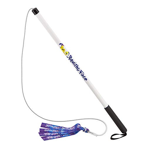 Squishy Face Studio Flirt Pole V2 with Lure - Durable Dog Toy for Fun Obedience Training & Exercise, Purple/Blue Tie Dye, Regular - 36 inch - color: Purple/Blue Tie Dye, size: Regular (36 in), style: No Squeaker