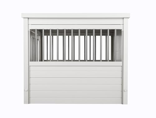 New Age Pet ecoFLEX Pet Crate/End Table, Medium, Antique White, Model:EHHC404M - color: Antique White, size: 29.5"L x 21.1"W x 25.2"H