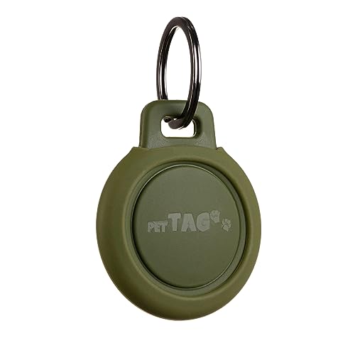 AirTag Holder for Dog Collar - Waterproof Dog Collar AirTag Holder - Key Ring Dog AirTag Holder - Air Tag Dog Collar Pet Holder for Apple Updated Model - AirTag Attachment Dog Collar - color: Green w/ Bumper
