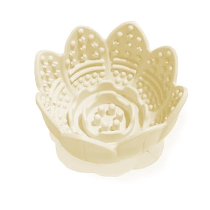 Dog Lick Bowl,Anxiety Relief Slow Feeder Dog Lick Mat Treat Dispenser, Non-Slip Licking Bowl Enrichment Toys for Small Medium Breeds Dogs (Beige, 12x12x7.6CM) - color: Beige