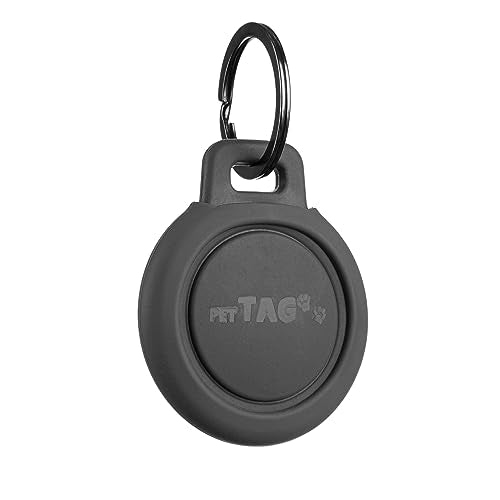 AirTag Holder for Pet Collars – Waterproof Keychain & Attachment Case for Apple AirTag, Secure Fit for Dogs and Cats - color: Gray w/ Bumper