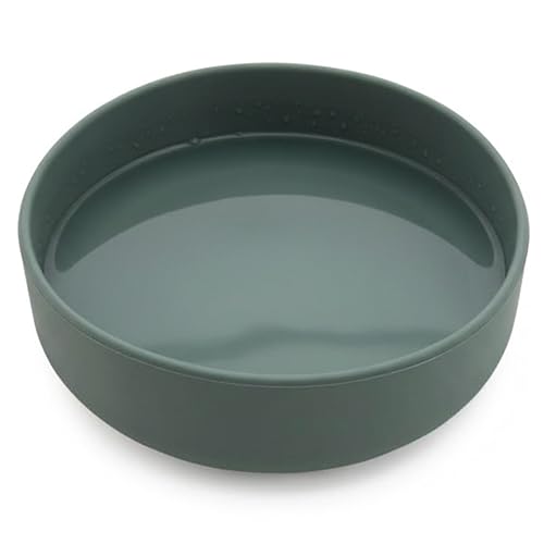 Should We Go? Dog Water Bowl - The Perfect Dish No-Spill, Less Mess Non-Tippable Water & Food Bowl, Pure Silicone with Suction Cup Fits 8 Cups 9.5" Across x 2.5" Tall, Ideal for All Pets, Large-Spruce - color: Spruce, size: Large (9.5” Across and 2.5” Tal