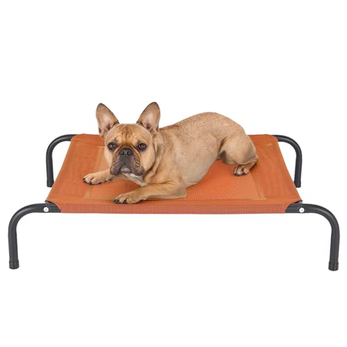 FurHaven Elevated Pet Cots - Cooling & Breathable Nylon Mesh Hammock for Small Dogs & Cats/Easy-to-Assemble/Durable and Reinforced/Perfect for Rest & Relaxation Outdoors - Terracotta Red, Small - color: Terracotta Red, size: Small