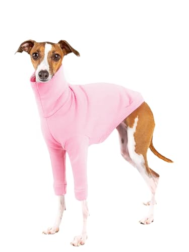 Dog Fleece Sweater Turtleneck Long Sleeve Pullover Sweatshirt Warm Puppy Clothes for Small Medium Dogs - color: Pink, size: X-Small