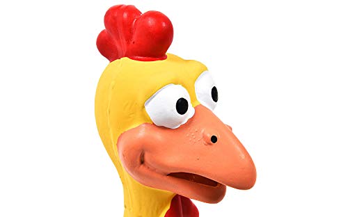 Tamu style Rubber Chicken Squeaky Dog Toys for Small, Medium or Large Pet Breeds, Play Fetch, Reduce Separation Anxiety - color: Yellow