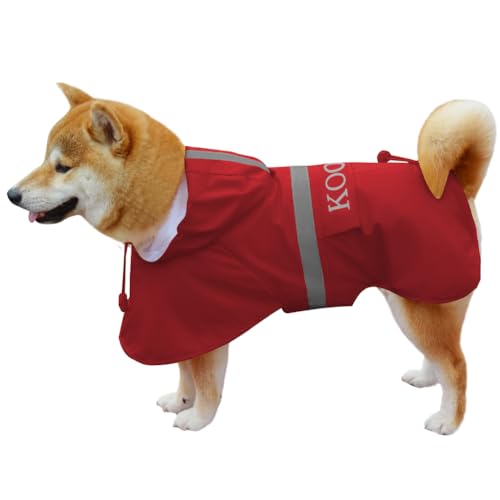 Dog Rain Coats for Small and Medium Dogs Waterproof, Raincoat Apparel Poncho Waterproof Dog Clothes Pet Jacket Dog Raincoats Jacket for Small Sized Dogs (Red,2XL) - color: Red, size: 2XL-Fit for 20 to 33 pounds