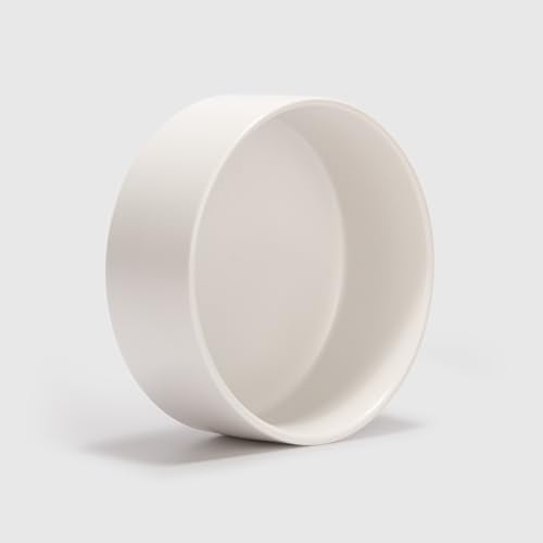 SPUNKYJUNKY 13.5OZ Ceramic Dog and Cat Bowl, Modern Cute Weighted Food Water Bowl for Replacement White (2 Pack) - color: White, size: 1.7 CUPS × 2