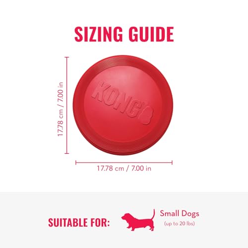 KONG Goodie Bone & Flyer - Dog Toys to Enrich Playtime - Dog Bone & Soft Throwing Disc Support Mental Engagement - Rubber Bone for Treats - Rubber Flying Disc with Dynamic Rebound - for Small Dogs - size: Small