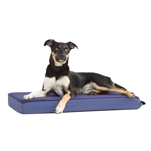 Barkbox Orthopedic Dog Bed with Memory Foam, Premium Comfort for Dogs and Puppies, Dog Bed for Joint Relief and Restful Sleep, Durable and Easy to Clean - Navy, Medium - color: Navy, size: Medium