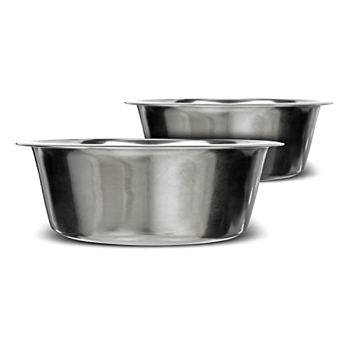 Neater Pet Brands 16 Cup (128 oz.) Stainless Steel Dog Bowls, Set of 2 Metal Bowls for Large Breed, Large Dog Water Bowl or Food Bowl for Indoors or Outdoors, Dishwasher Safe Dish for Extra Big Dogs - color: Two Pack, size: 16 Cup