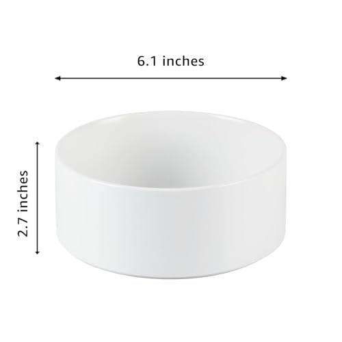 YINGFAN Dog Bowls Heavy Duty Ceramic Dog Bowls Non-Slip Ceramic Basic Bowl for Dogs (28 oz) - color: White