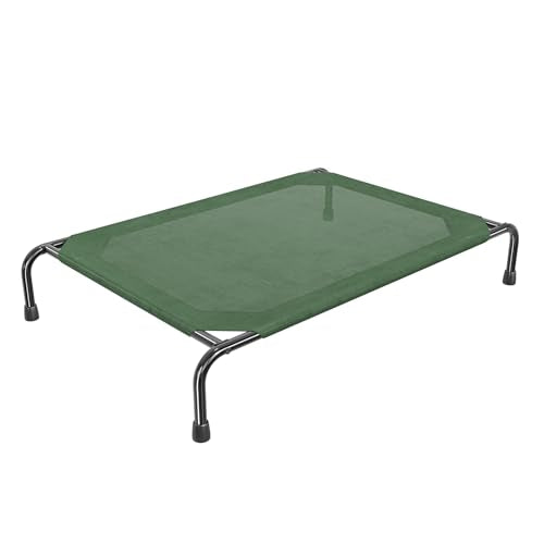 Simple Trending Raised Dog Bed for Large Dogs, Waterproof XL Dog Cot, Outdoor Cooling Elevated Pet Bed, 47.75" x 30.5", Green - color: Green, size: 47.75"L x 30.5"W x 8"Th