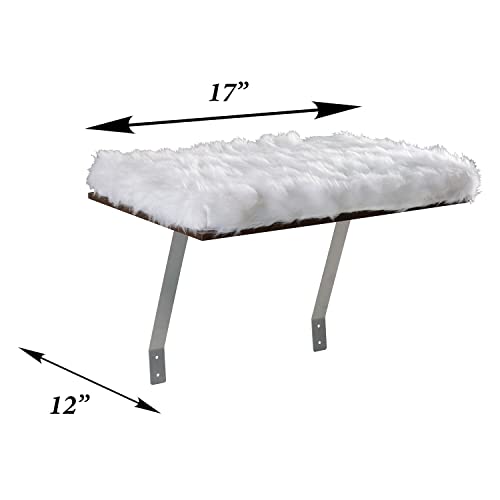 Etna Window Mount Cat Perch - Window Sill Shelf, Padded Cat Wall Bed, Space Saving Furniture for Pets, Removable Faux Sheepskin Cover, Holds 20-35 Pounds