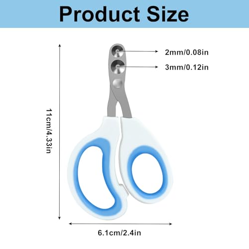 Cat Nail Clippers, Pet Nail Clippers, Cat Claw Trimmers, 2mm & 3mm Circular Cutting Holes for Small Animals Such as Birds, Bearded Dragon, Hamsters, Rabbits, Hedgehogs, Guinea Pigs (Blue) - color: Blue, size: Double Hole