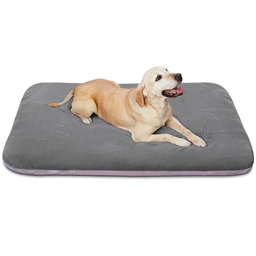 Super Soft Large Dog Bed, 39 Inches Orthopedic Foam Pet Beds with Anti Slip Bottom, Dog Sleeping Mattress with Removable and Washable Cover, Grey - color: Grey, size: 39.0"L x 33.5"W x 4.0"Th