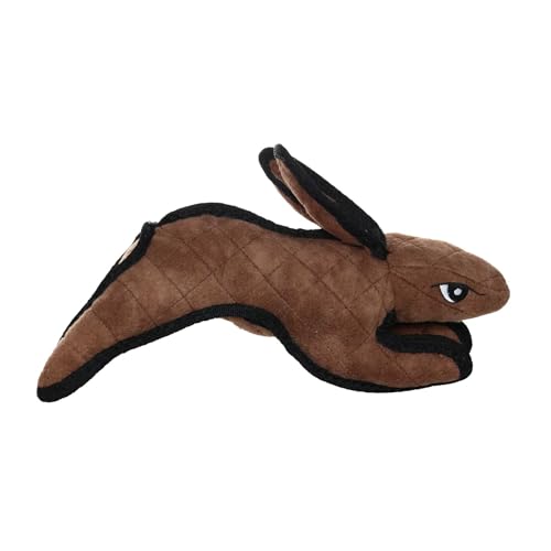 TUFFY World’s Tuffest Soft Dog Toy – Barnyard Series, Brown Rabbit with Squeakers - color: Brown, size: Large