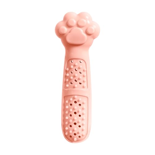 Cat Teething Toy, Cute Cat Paw Kitten Chew Toys for Cat Dental Care, Cat Treat Dispenser Toy for Kitten Chewing, Kicking and Boredom Releasing, Pet Puzzle Toys for Indoor Cats (Pink-1 PCS) - color: Pink-1 PCS