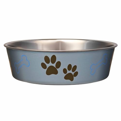 Loving Pets Bella Dog Bowls- Stainless Steel Dog & Cat Bowls - Spill Proof Dog Food Bowl, Cat Bowl, Puppy Essentials & Pet Supplies Great for Home & Travel (X-Large 65-100lbs, Blueberry) - color: Blueberry, size: X-Large (65-100lbs)