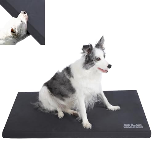 Durable Outdoor Dog Bed Chew Proof Stable Crate Mat Indoor cat Bed Anti Mild Bite Kennel Pad with Removable Fully Waterproof Cover (Charcoal, Medium(30x19x1.5in)) - color: Charcoal, size: Medium(30x19x1.5in)
