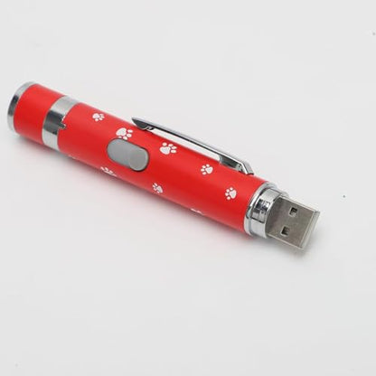 Cat Toys Rechargeable, Indoor Cats Chase Light, Interactive for Kitty Pet Dog with 3 Light Modes 5 Patterns, Red - color: Red 1 PCS