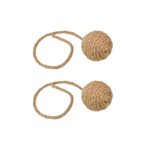 1.7in Cat Toy Ball Sisal Rope Wrapping Cat Rope Ball,2pcs