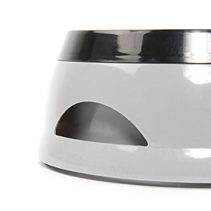 Dog Bowl Pet Water Non-Drip Slow Feeders Cats Dispenser 25oz for Travel Cats Dog Dispenser for Vehicle Car Travel for Crates - color: Gray