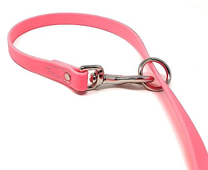 Regal Dog Products Waterproof Leash – 5 ft. Pink Dog Leash with Easy to Use Collar Hook, Lightweight, and Proof Training Pet Lead with Vinyl-Coated Webbing for Small, Medium, Large, or XL Dogs - color: Pink