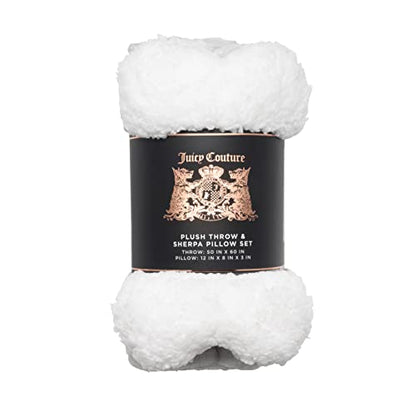 Juicy Couture Grey Paws and Stripes Dog Blanket with Sherpa Bone Shaped Pillow – Plush Puppy Blanket Throw, Breathable, Lightweight, Machine Washable, Cat Blanket for Small Medium & Large Pets - color: Grey Juicy Paws and Stars