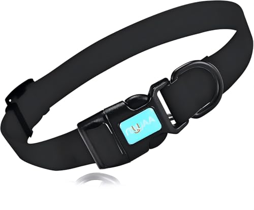 Waterproof Dog Collars,Easy Clean Collar,Adjustable Dog Collars for Small,Medium, Large Dogs(Black, M) - color: Black, size: M