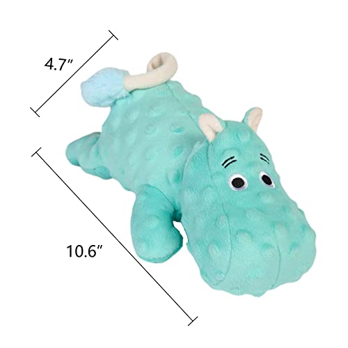 DODODOLA Cute Stuffed Hippo Dog Toys Squeaky Dog Toys with Crinkle Paper Dog Plush Toys for Large Breed Dog Chew Toys for Small, Medium, Large Dogs - color: Cyan Hippo