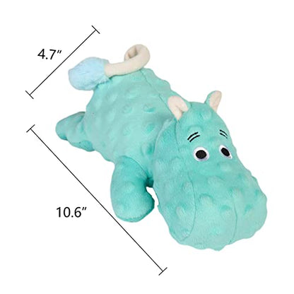 DODODOLA Cute Stuffed Hippo Dog Toys Squeaky Dog Toys with Crinkle Paper Dog Plush Toys for Large Breed Dog Chew Toys for Small, Medium, Large Dogs - color: Cyan Hippo