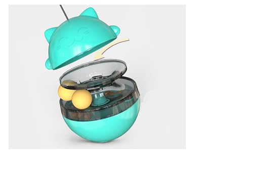 Interactive Cat Toy Treat Dispenser - Wobble Teaser Ball with Food Feeder and Swivel Wand for Cats & Kittens
