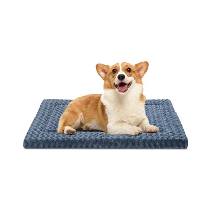 Dog Bed Mat Washable Reversible Dog Crate Pad Soft Fluffy Pet Kennel Beds with Anti-Slip Bottom Dog Cat Sleeping Mattress for Small Medium Dogs, 29x18x1.5 Inch, Gray - size: 29”x18"x1.5"