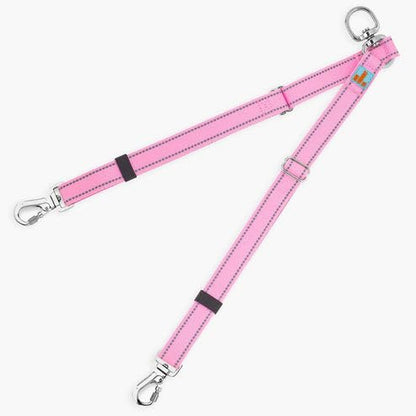 Dog Friendly Co. Leash Splitter | Walk Two Dogs | Complete Control - 360° Swivel, Tangle Free, Adjustable Length, Reflective Webbing, Heavy Duty Clips (Pink Camo) - color: Pink Camo