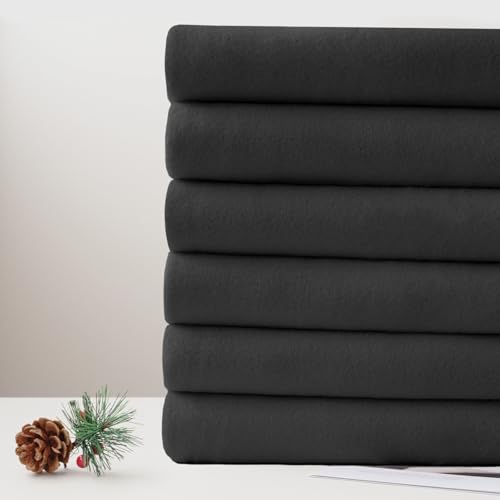 ZYFZCYBL Fleece Throw Blankets Lightweight Warm Soft Cozy Pet-Friendly Bulk Fleece Throw Blanket Solid for Home Bed, Sofa，Office,Gifts, Couch (Pack of 6-50 x 60 inch，Black) - color: Black