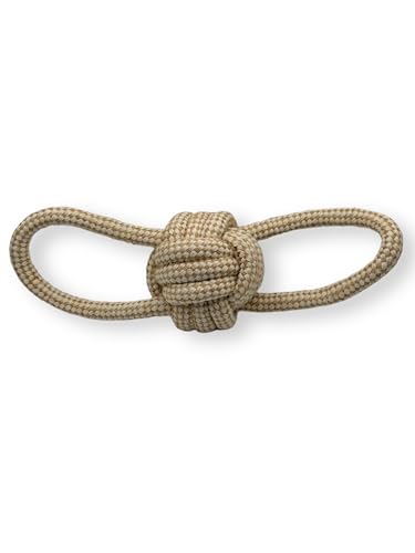 Natural Hemp Dog Rope Toy, Durable Chew and Tug Toy for Medium and Large Dogs, Biodegradable Dental Cleaning Pet Toy (Double Loop Ball) - size: Double Loop Ball