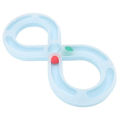 Cat Toys, Cat Tray Toys Kitten Turntable Figure 8 Shaped Cat Turntable Track Ball Toy, Interesting Turntable Kitten Ball Track Toy for Pet Cat Interactive Entertainment