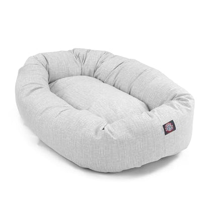 Majestic Pet 40 Inch Bagel Calming Dog Bed Washable – Cozy Soft Round Dog Bed with Spine Support for Dogs to Rest Their Head - Fluffy Donut Puppy Mat 40x29x9 (Inch) Large – Gray - color: Palette Heathered Gray