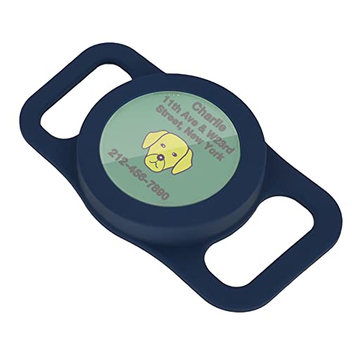 Holder for Airtag Designed for Big Dog Collar，Case for Airtag Dog Collar - color: Midnight Blue, size: Large (Fits 3/4 inch - 1 inch wide collars)