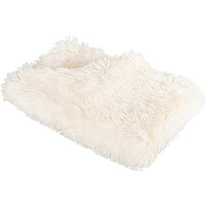 N+A Fluffy Pet Dog Blankets Soft Warm Fleece Throw Puppy Blanket Washable Plush Faux Fur Sleep Mat for Dog Cat Bed Couch Sofa Car (Medium (21" x 31"), White) - color: White, size: Medium ( 21" x 31" )
