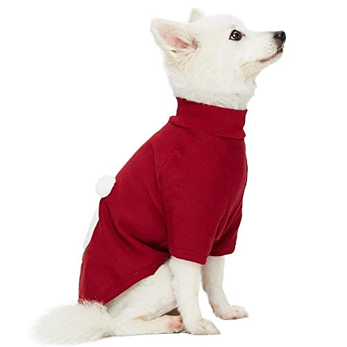 Blueberry Pet Soft & Comfy Merry Christmas Holiday Festive Bear Pullover Turtleneck Fall Winter Dog Sweatshirt Coat, Back Length 10", Warm Clothes for Small Dogs - color: Festive Bear, size: 10 inch (Pack of 1)